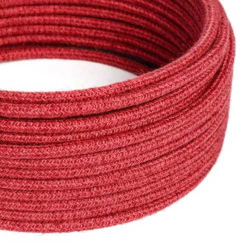 Cable eléctrico redondo recubierto de yute cereza