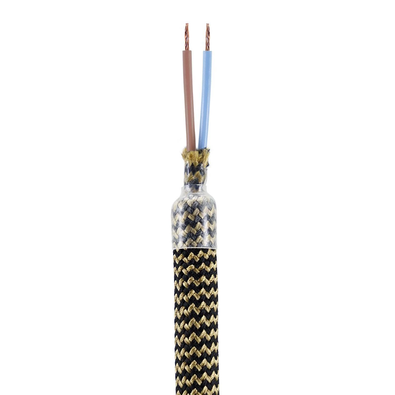 Manguera cubierta de tela FLEX RZ24 Negra y Dorada