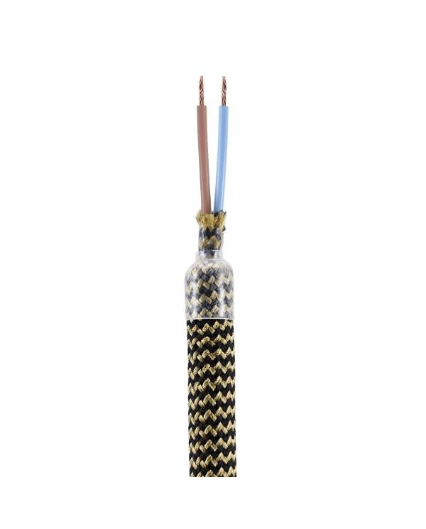 Manguera cubierta de tela FLEX RZ24 Negra y Dorada