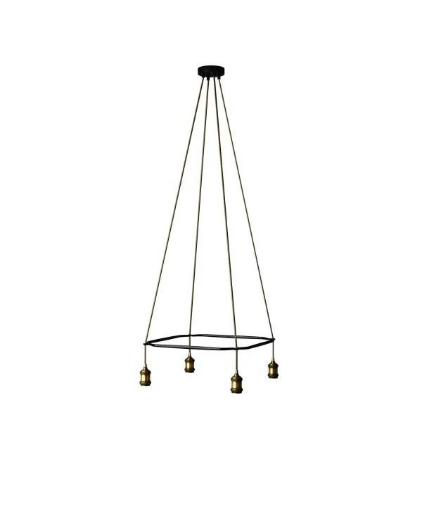 Cage  Crystal Lámpara de Araña de 4 caídas