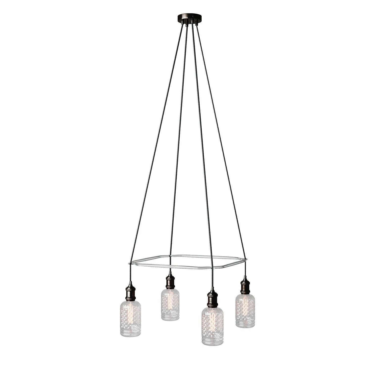 Cage  Crystal Lámpara de Araña de 4 caídas