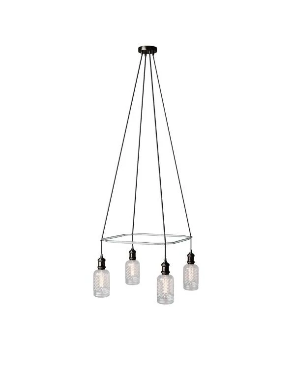 Cage  Crystal Lámpara de Araña de 4 caídas
