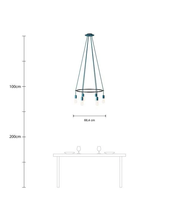 Cage Edison ST64 Lámpara de Araña a 6 caídas