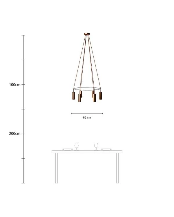 Cage Tub-E14 Lámpara de Araña a 6 caídas