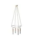 Lámpara de araña 2 Cage a 4 caídas Tub-E14 Doppio