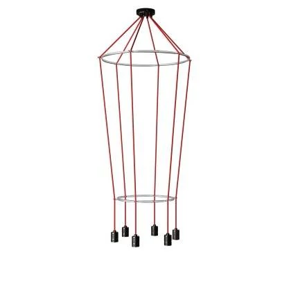 Cage Globo Lámpara de Araña de 6 caídas