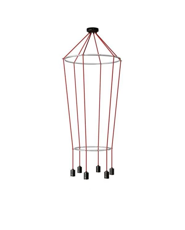 Cage Globo Lámpara de Araña de 6 caídas