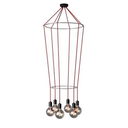 Cage Globo Lámpara de Araña de 6 caídas