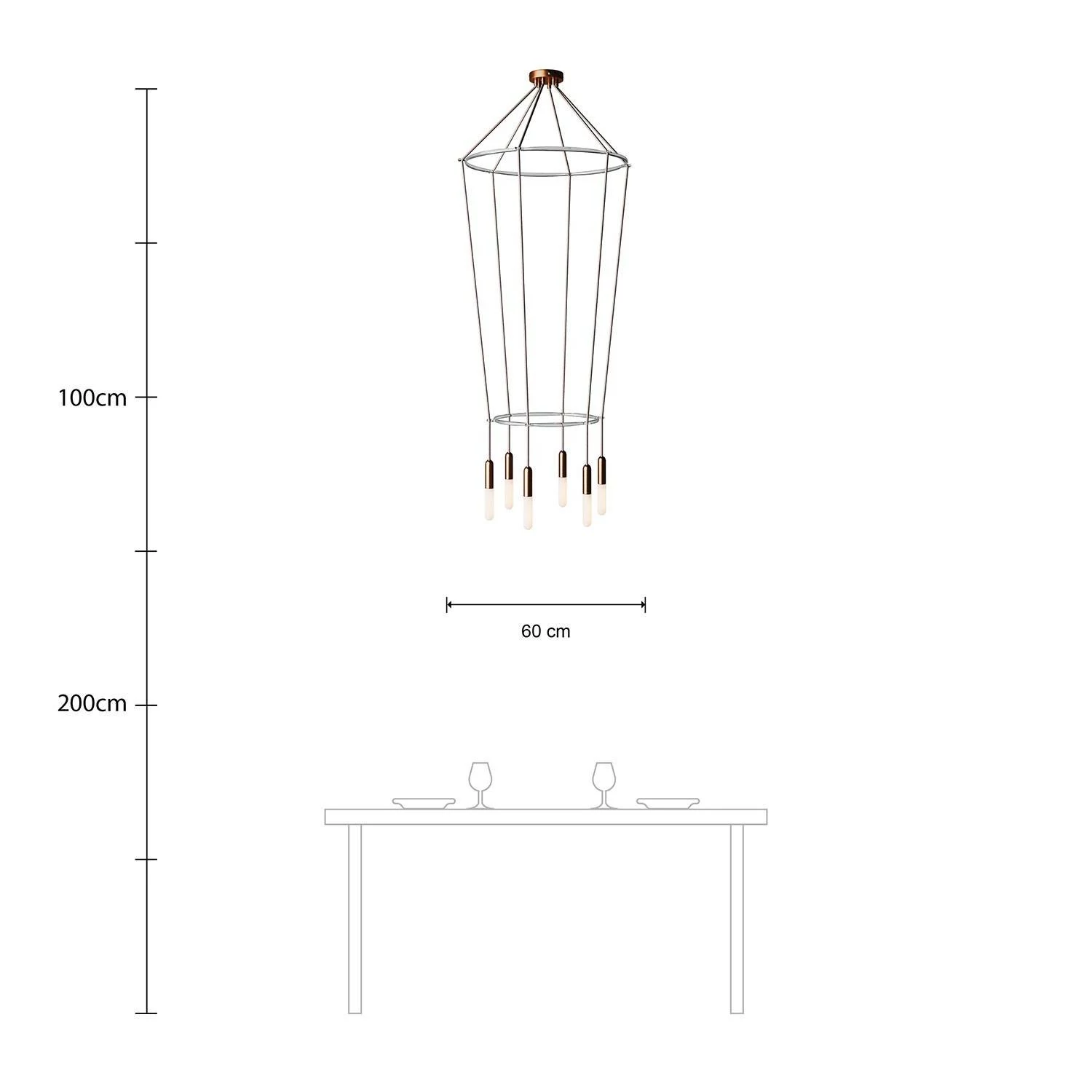 Cage P-light Lámpara de Araña a 6 caídas
