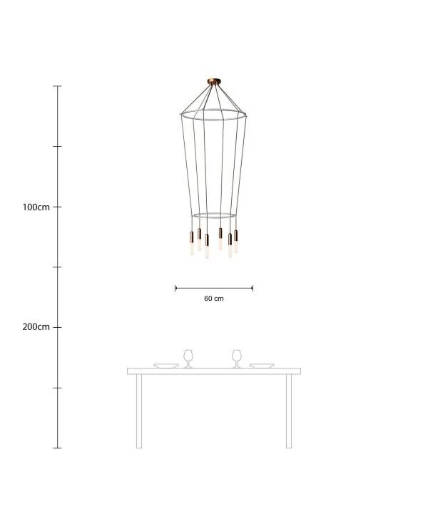 Cage P-light Lámpara de Araña a 6 caídas