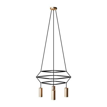 Cage Tub-E14 Lámpara de Araña de de 4 caídas