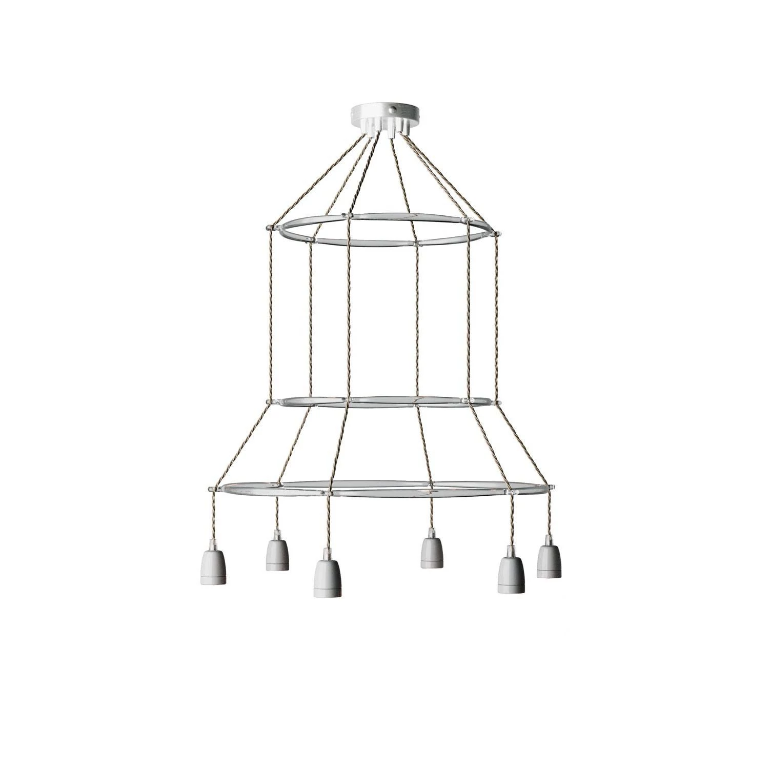 Cage Edison ST64 Lámpara de Araña a 6 caídas