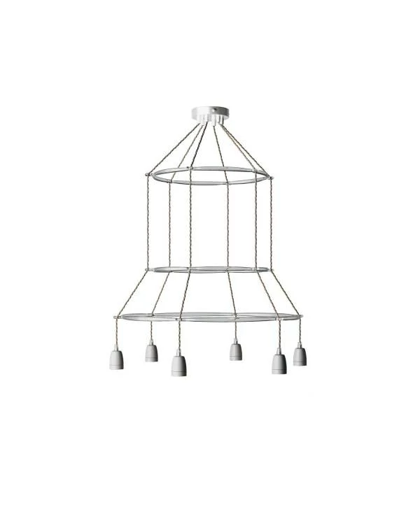 Cage Edison ST64 Lámpara de Araña a 6 caídas