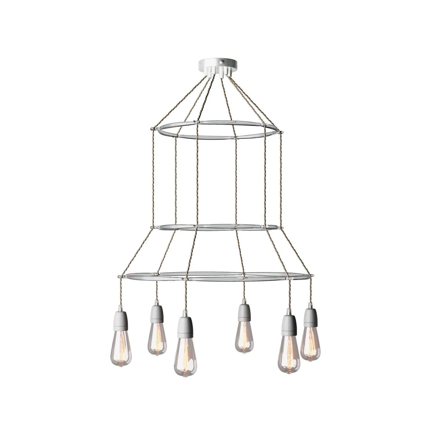 Cage Edison ST64 Lámpara de Araña a 6 caídas