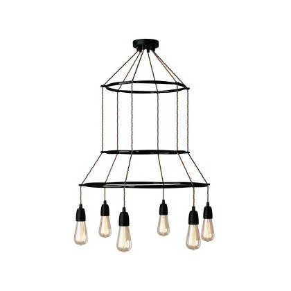Cage Edison ST64 Lámpara de Araña a 6 caídas