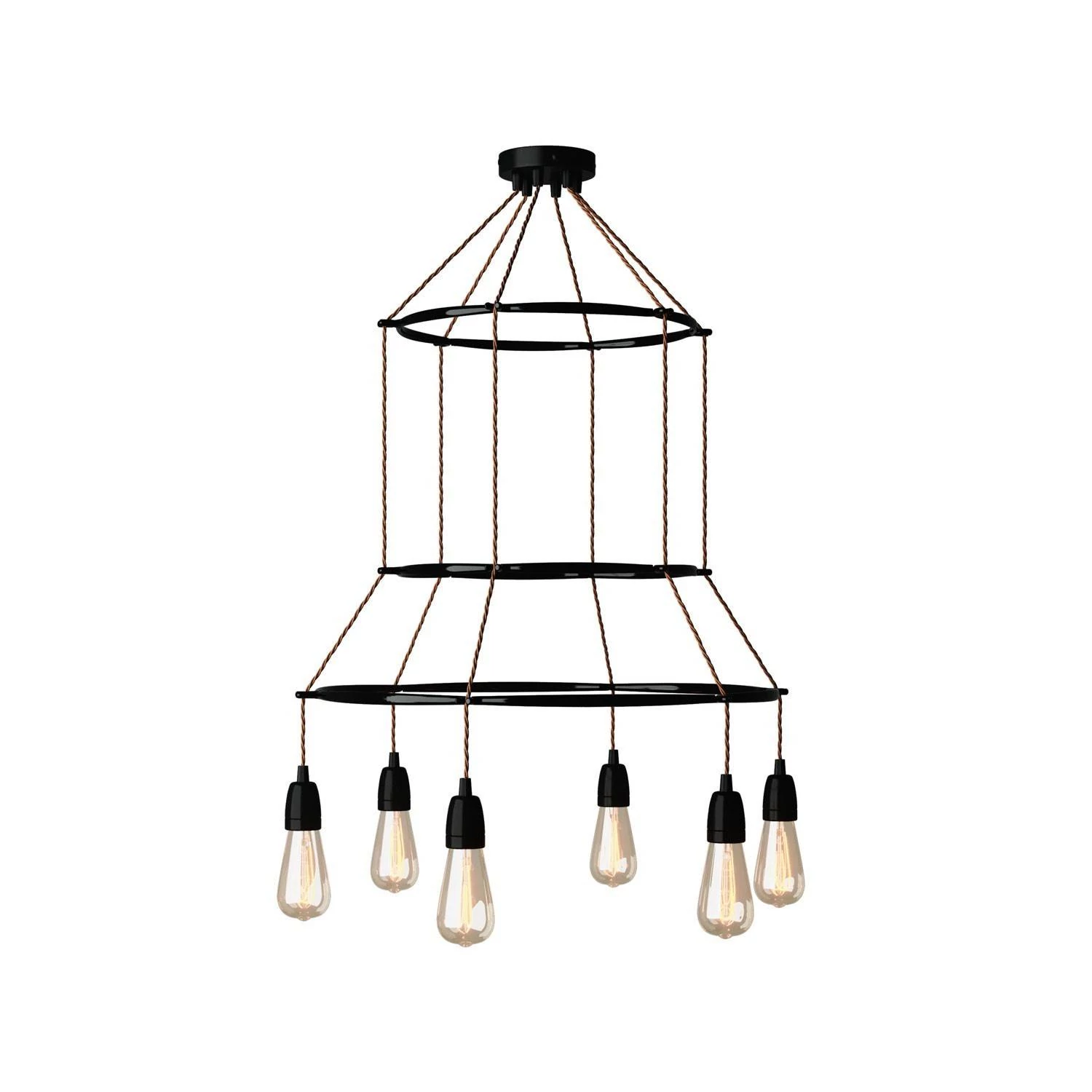 Cage Edison ST64 Lámpara de Araña a 6 caídas