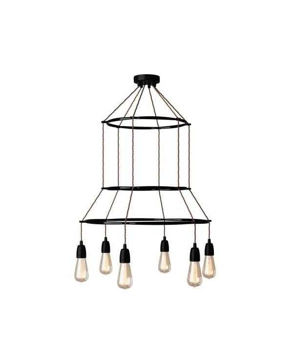 Cage Edison ST64 Lámpara de Araña a 6 caídas