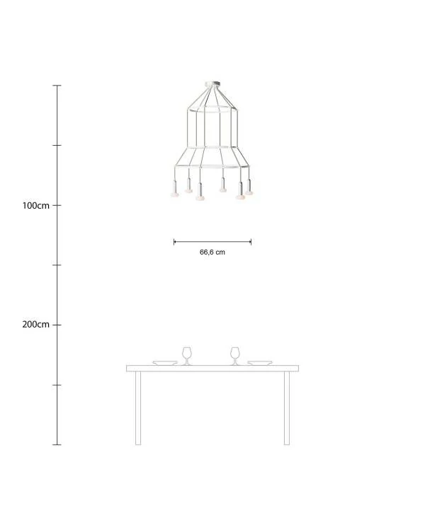 Cage P-Light Dash Lámpara de Araña a 6 caídas