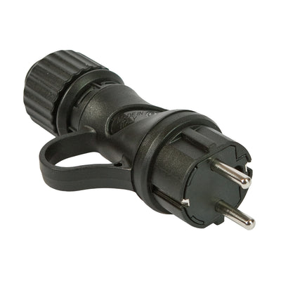 Enchufe Schuko Negro 16A 250V IP44 para exterior - Compatible con el Sistema Modulair - Negro