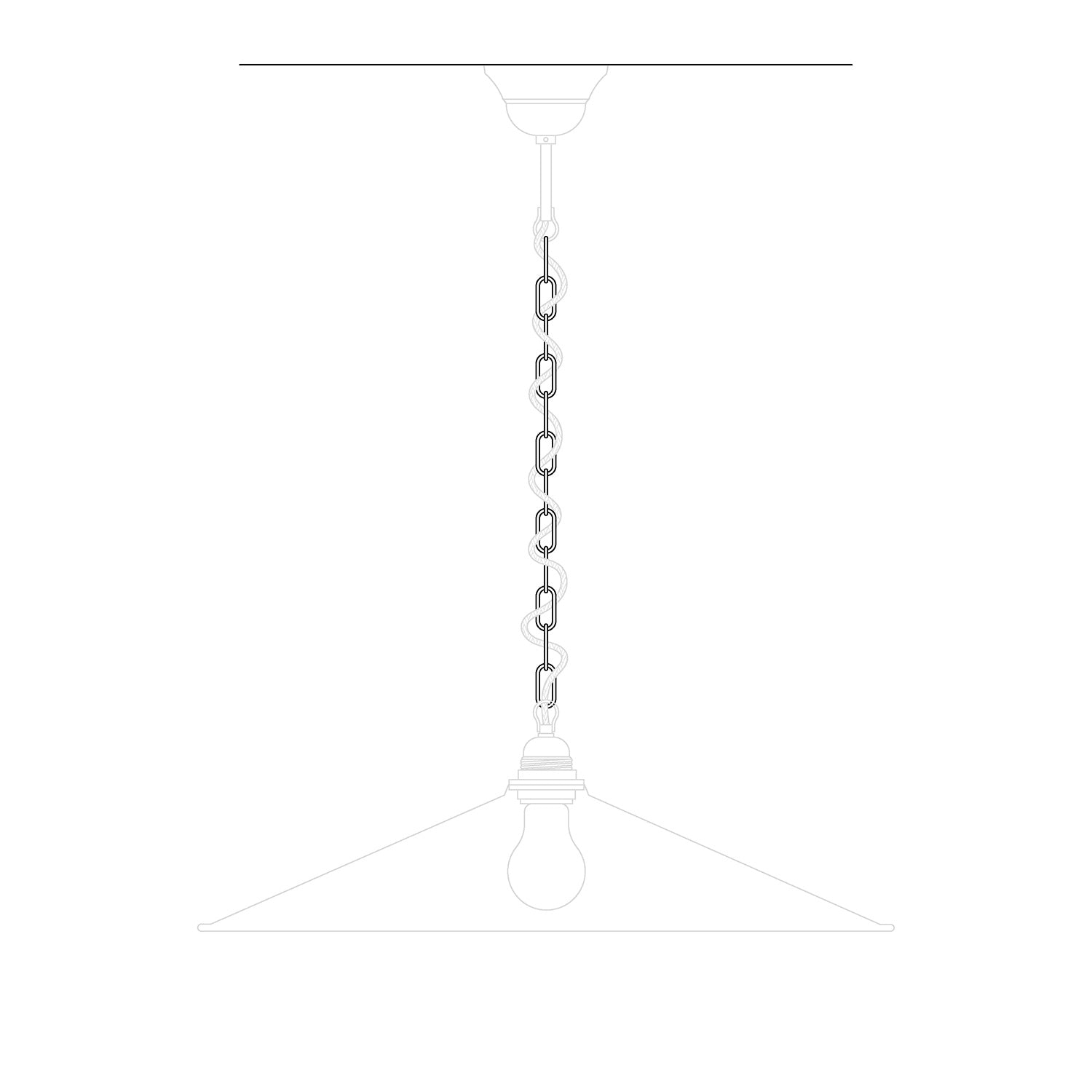 Catena Genovese in ferro per lampadari e sospensioni - Lunghezza 50 cm