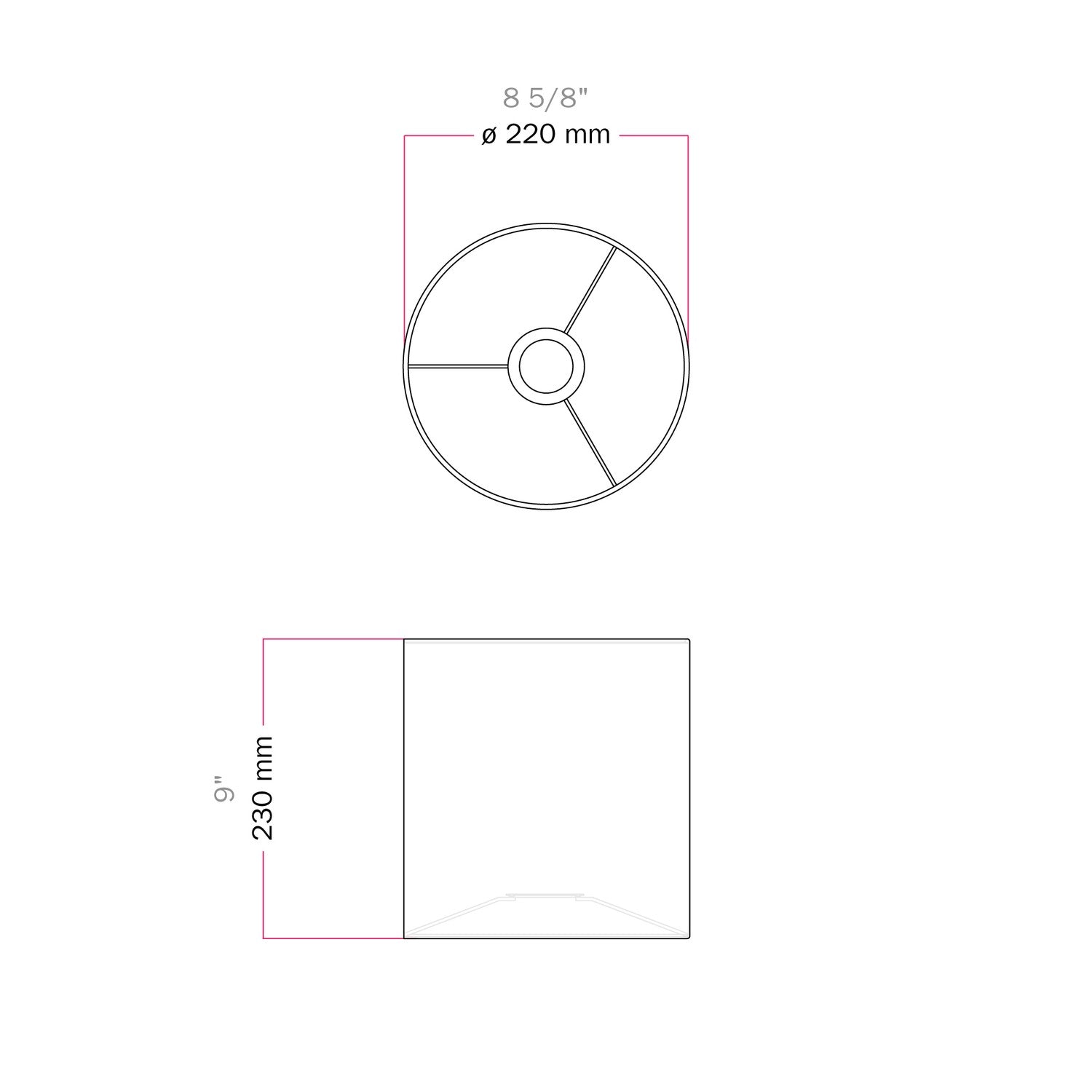 Paralume Cilindro M in tessuto con attacco E27 - Made in Italy - Lana Beige