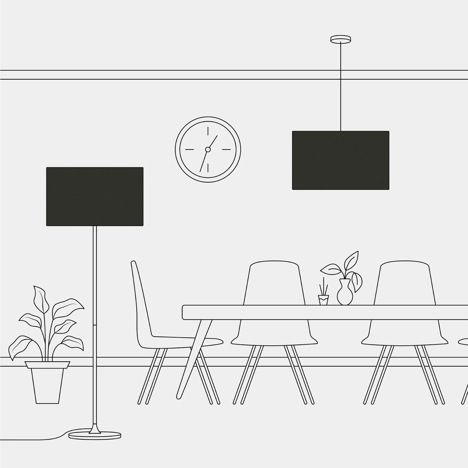 Paralume Cilindro XXL in tessuto con attacco E27 - Made in Italy - Nero/Oro