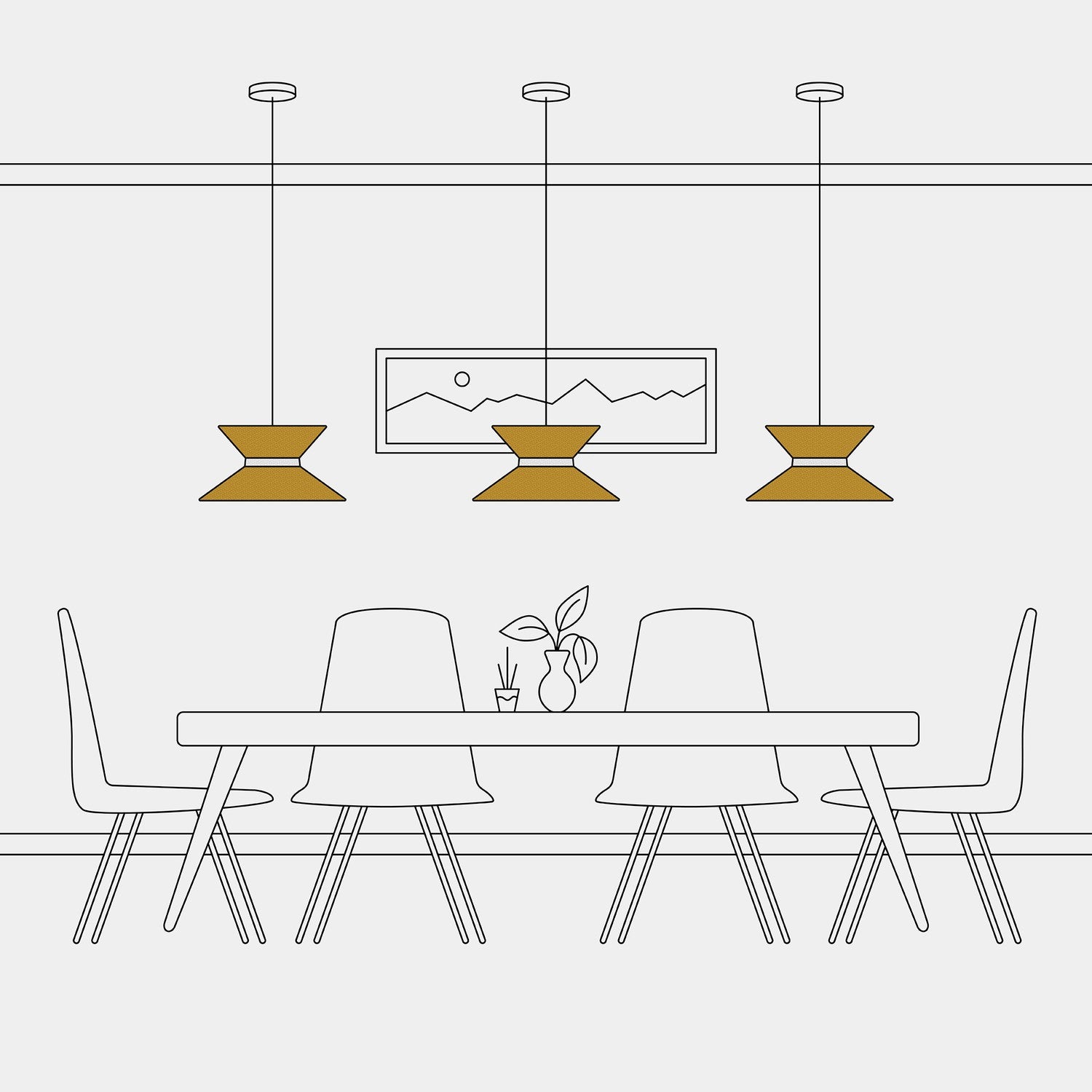 Paralume in tessuto Clessidra per lampada a sospensione - Lana Senape Lana sabbia