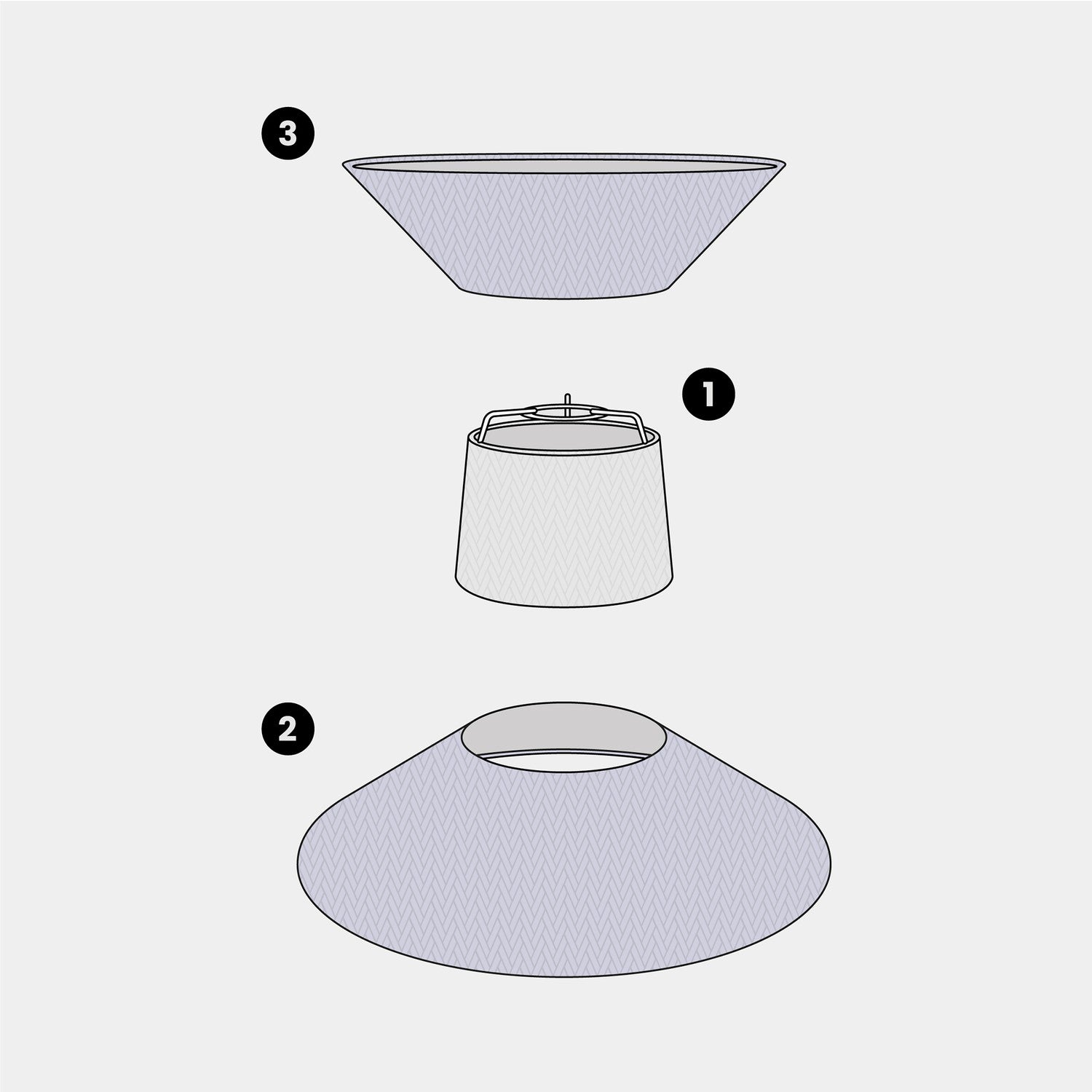 Paralume in tessuto Clessidra Teletta lilla - Made in Italy Arenal sabbia