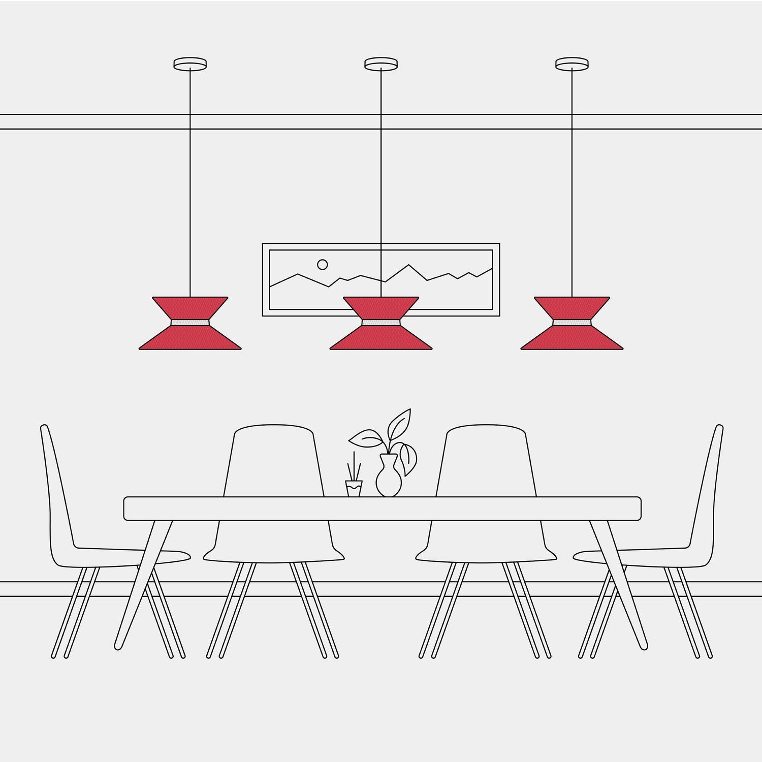 Paralume in tessuto Clessidra Teletta rosso - Made in Italy Arenal sabbia