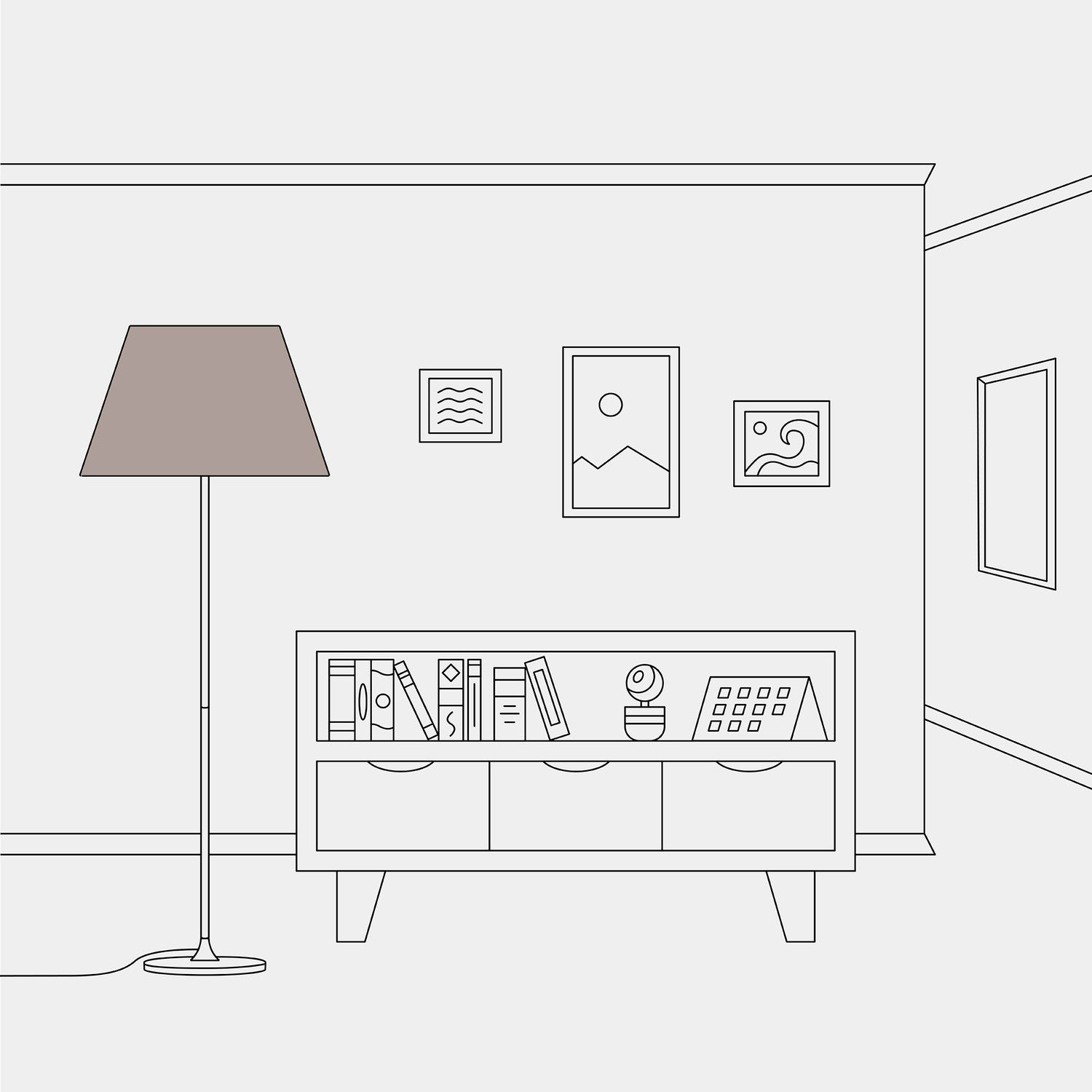 Paralume Impero L per lampada da tavolo o applique con attacco E27 - Made in Italy - Arenal Cenere