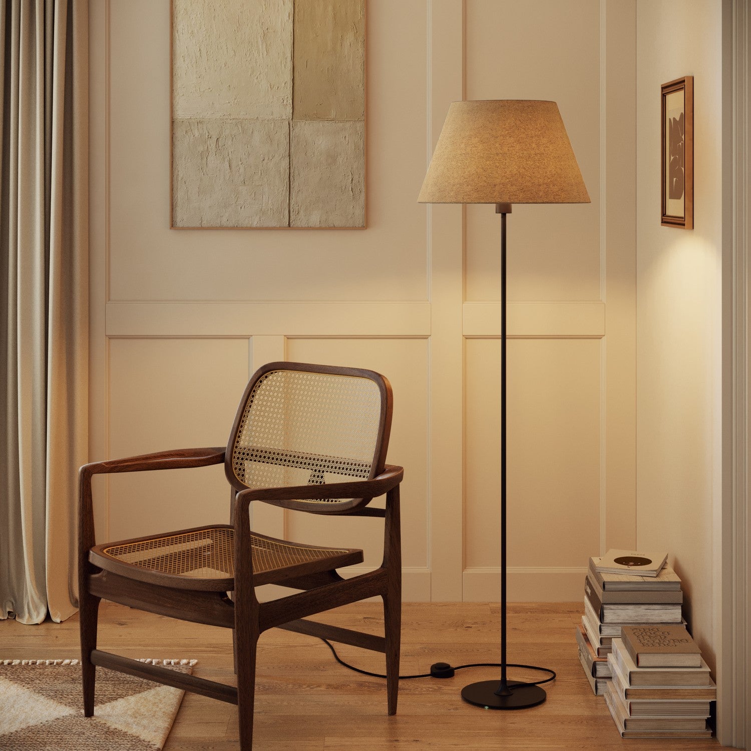 Paralume Impero L per lampada da tavolo o applique con attacco E27 - Made in Italy - Lana Beige