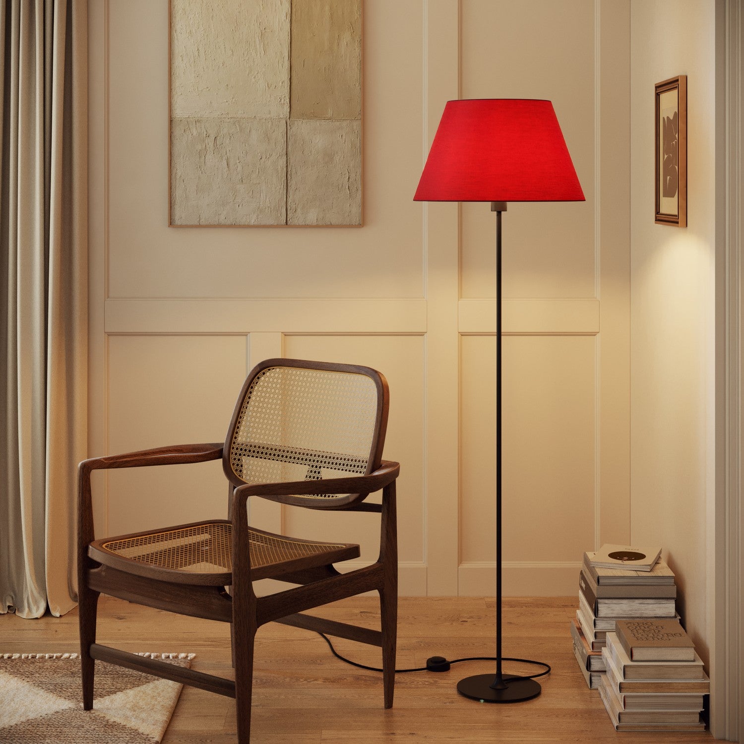 Paralume Impero L per lampada da tavolo o applique con attacco E27 - Made in Italy - Teletta Rosso