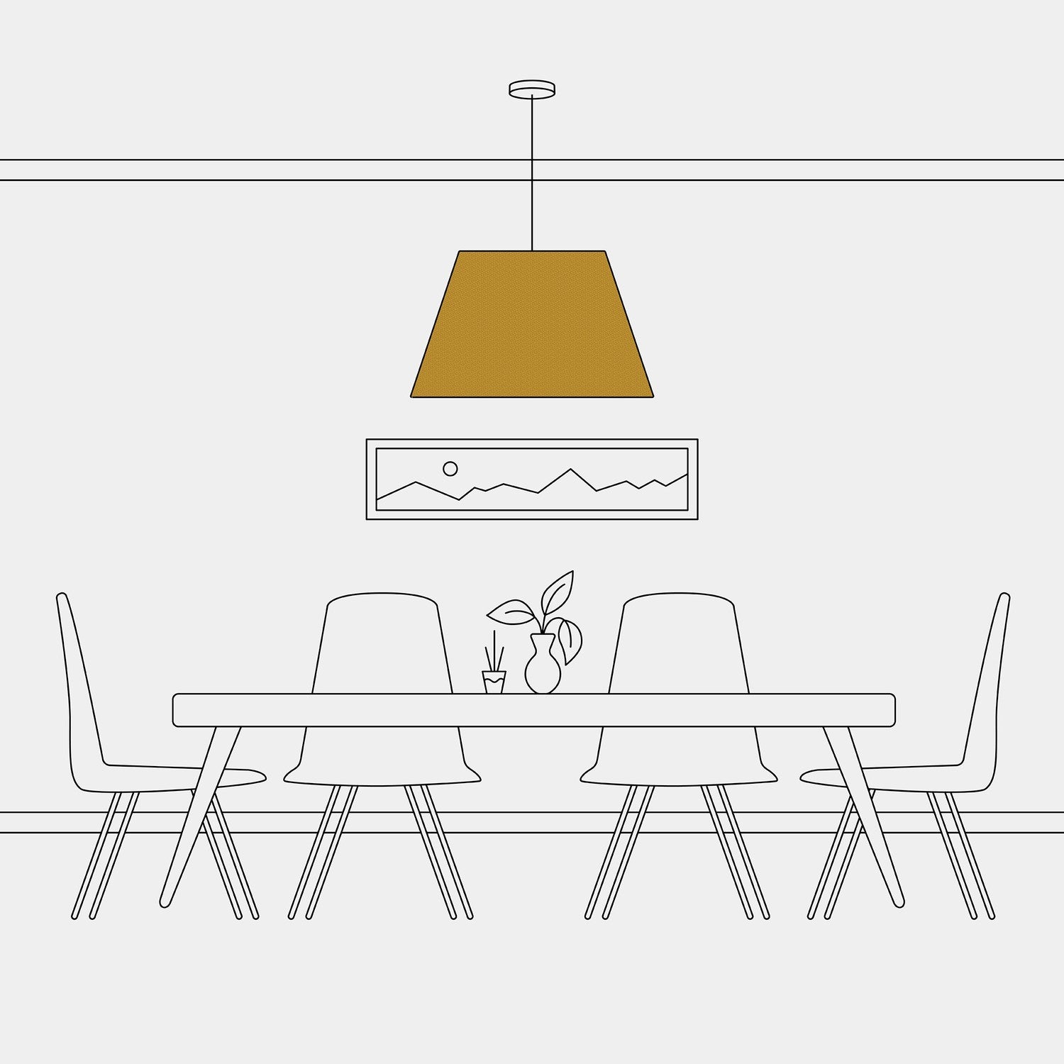 Paralume Impero L per sospensione con attacco E27 - Made in Italy -Lana Senape