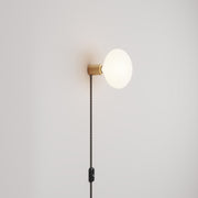 Lampada con spina con finitura metallica e lampadina LED Ellipse effetto porcellana - Bronzo satinato