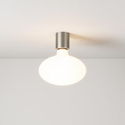 Applique in metallo con lampadina LED Ellipse effetto porcellana - Titanio satinato
