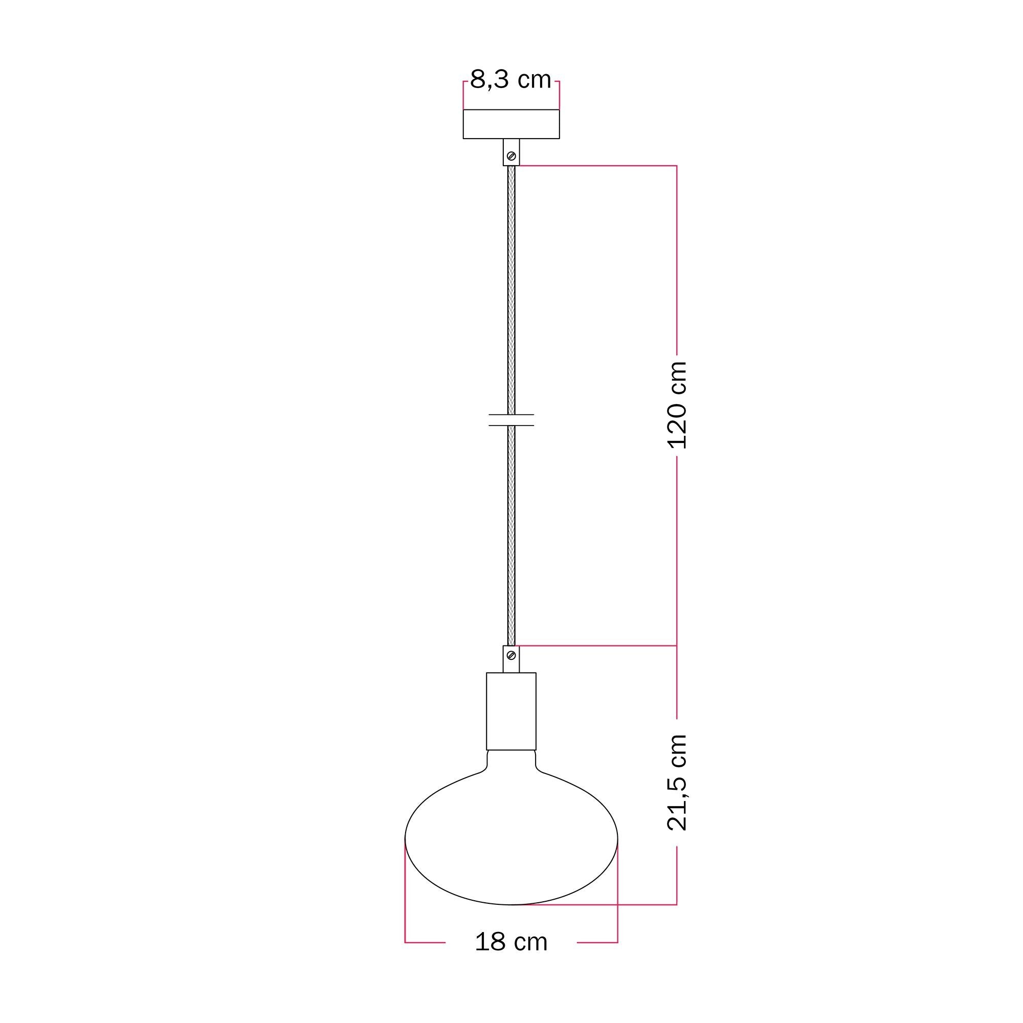 Lampada a sospensione con lampadina LED Ellipse effetto porcellana - Bianco Opaco