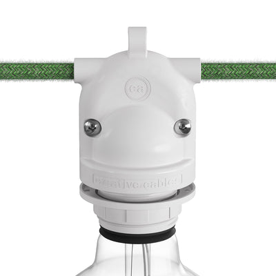 Eiva-2 - Portalámparas para exterior de doble salida IP65 casquillo E27 para sistema Modulair - Blanco