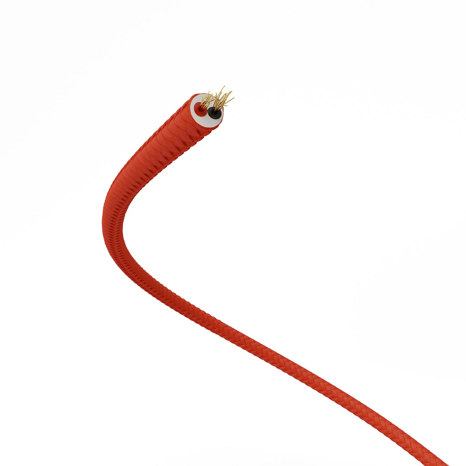Cavo elettrico Extra Low Voltage rivestito in tessuto effetto seta Rosso RM09