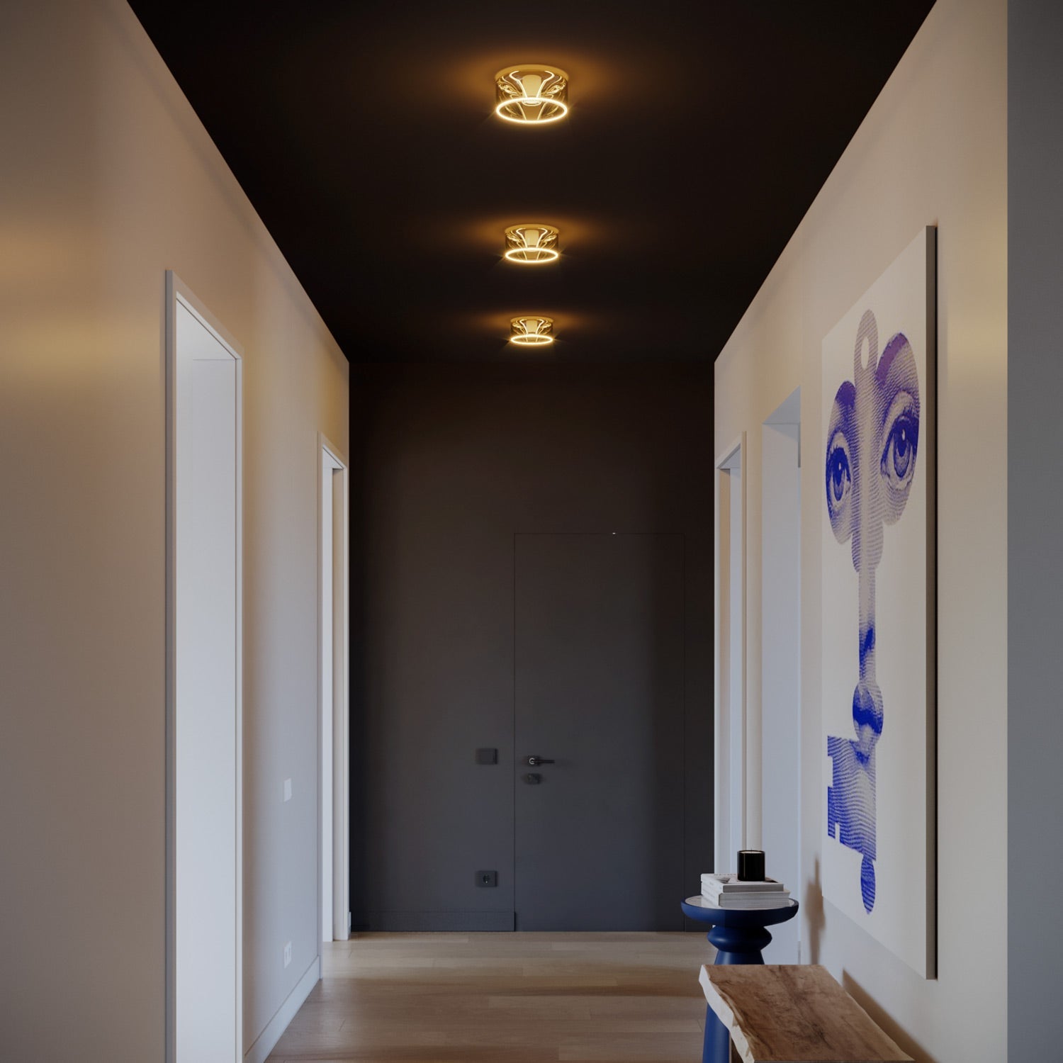 Applique con lampadina Ghost smoky - Bianco