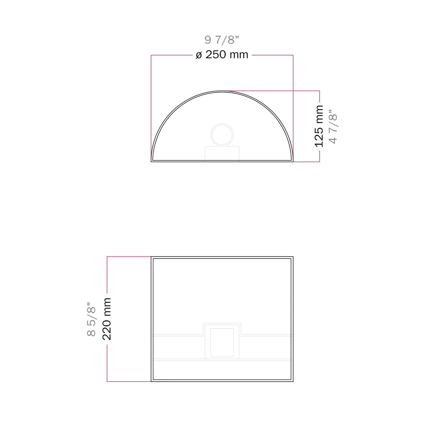 Applique Ventola con paralume in tessuto Teletta rosso - Made in Italy