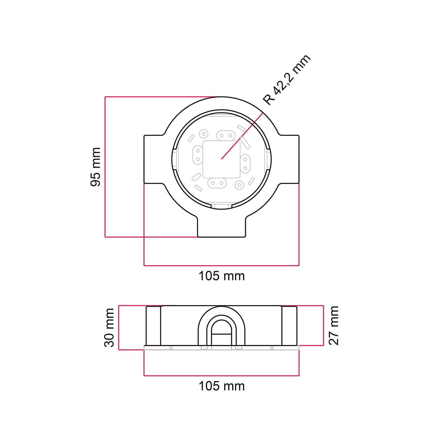 Base in porcellana bianca per presa elettrica e interruttore/deviatore compatibile con Creative-Tubes - da 1 a 4 uscite 3