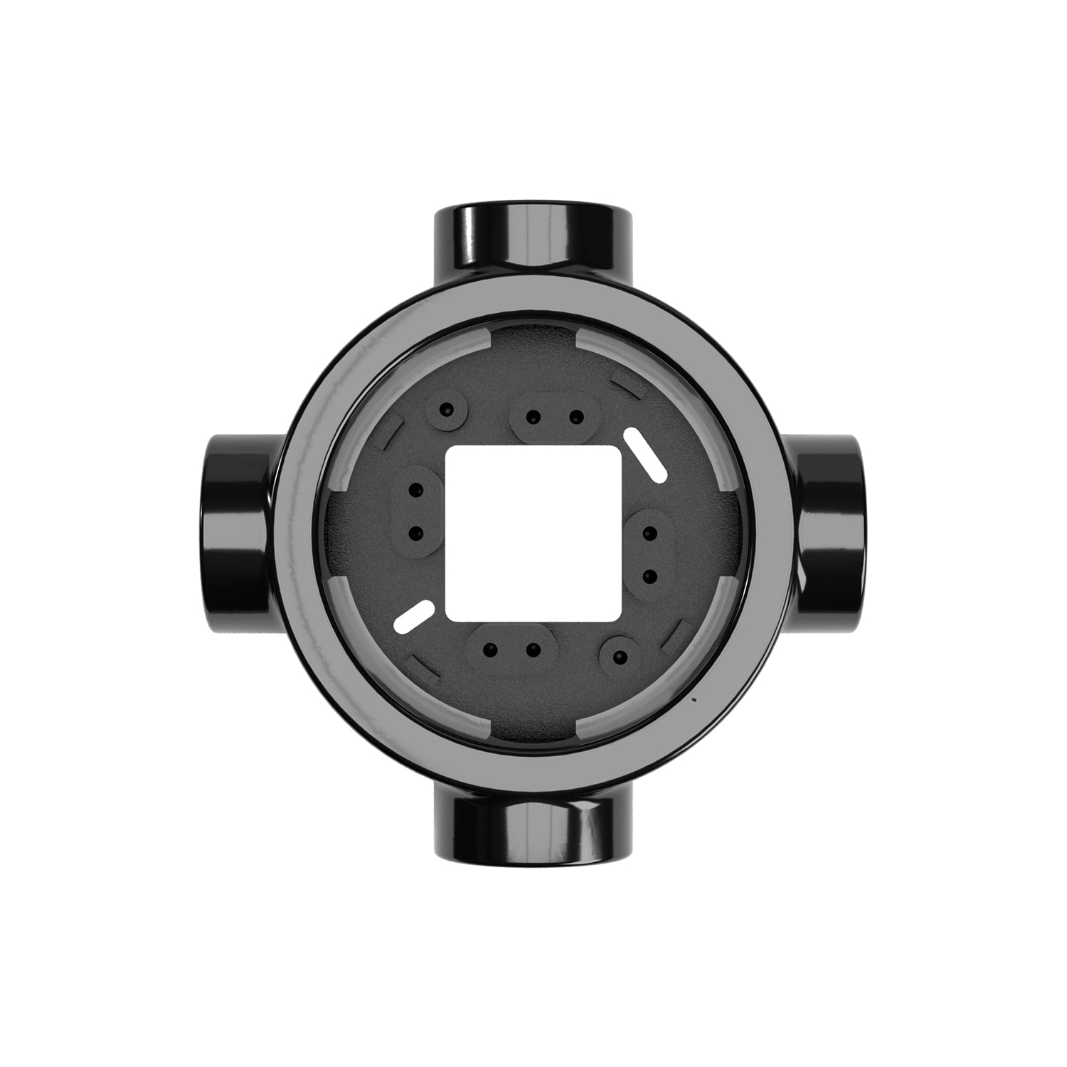 Base in porcellana nera per presa elettrica e interruttore/deviatore compatibile con Creative-Tubes - da 1 a 4 uscite 4