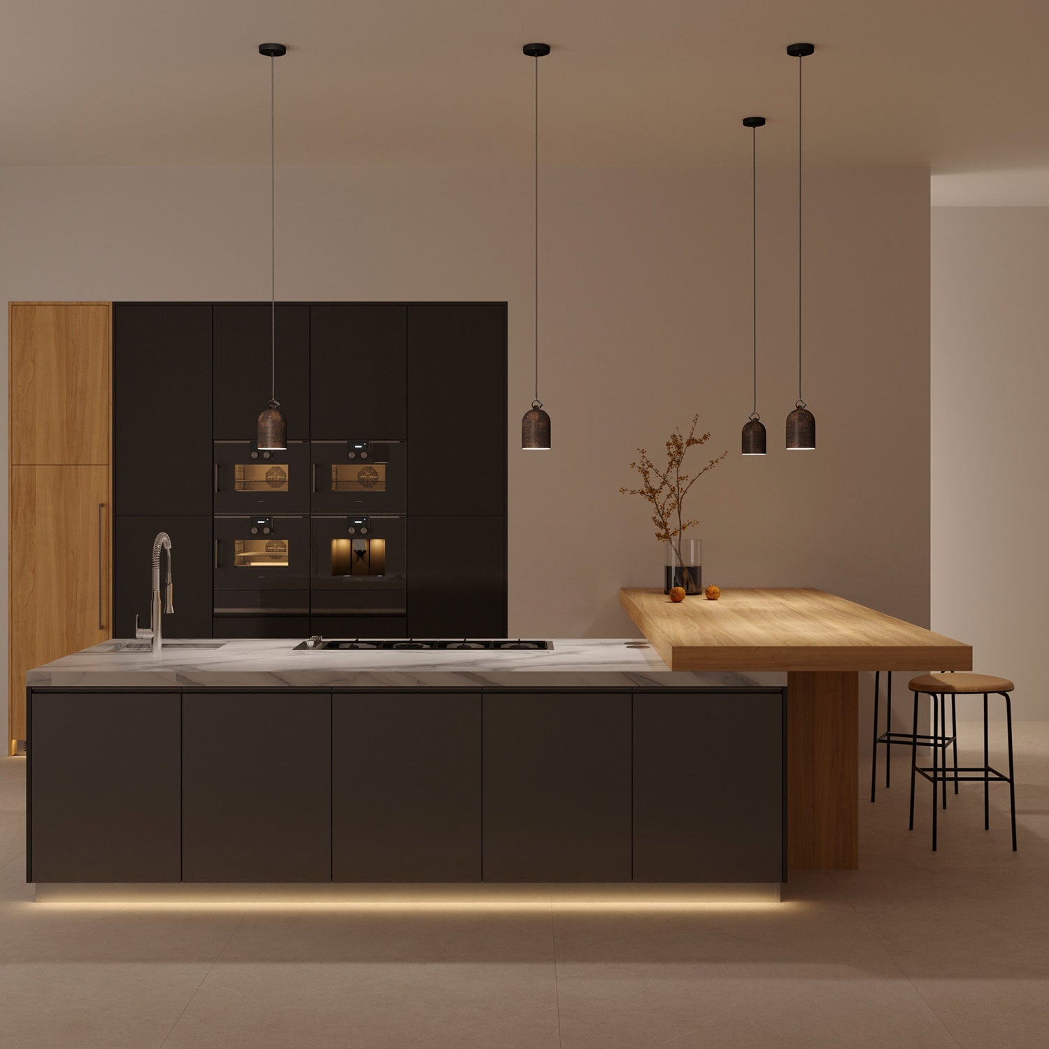 Campana Mini, paralume XS in ceramica per sospensione - Made in Italy - Effetto corten