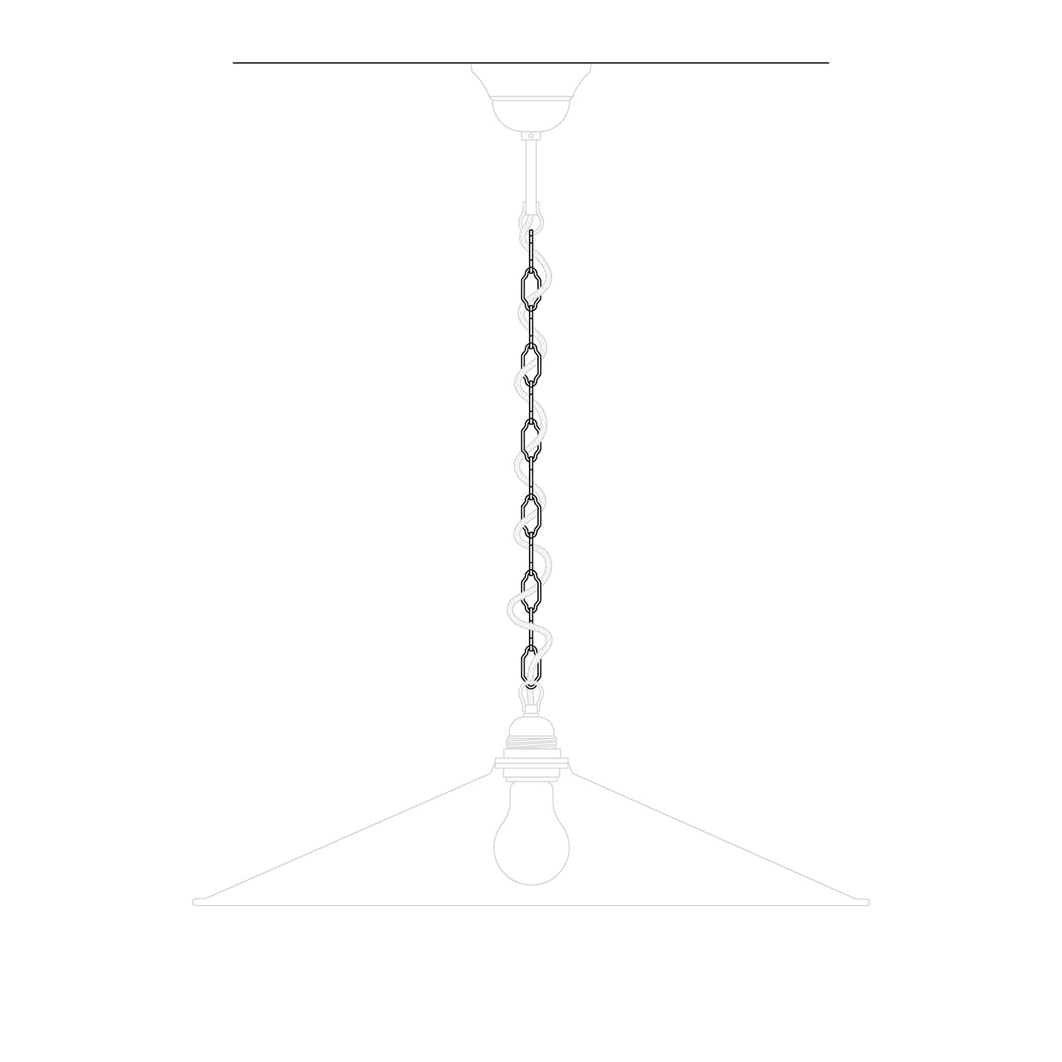 Catena Cattedrale in ferro per lampadari e sospensioni - Lunghezza 50 cm