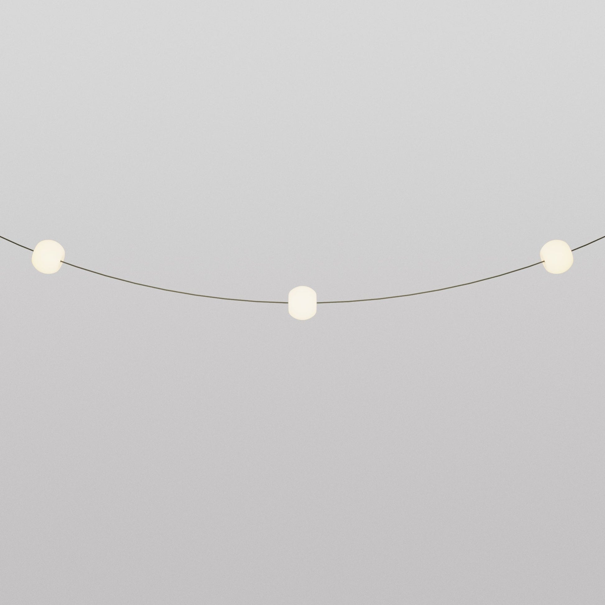Catena luminosa 3 punti luce da esterno IP67 Verde Oliva - Marina3 Cherry 140 cm