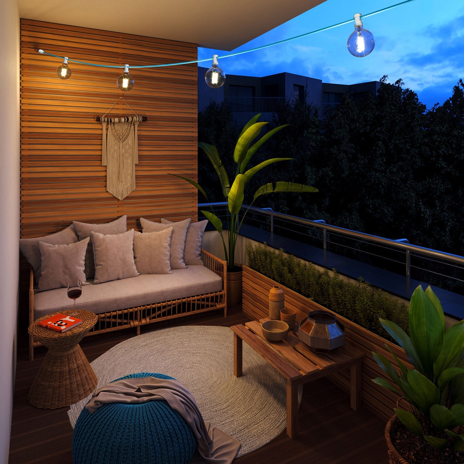 Catenaria Sistema Lumet da 7,5 m con cavo tessile CM17, 5 portalampada, gancio e spina bianchi