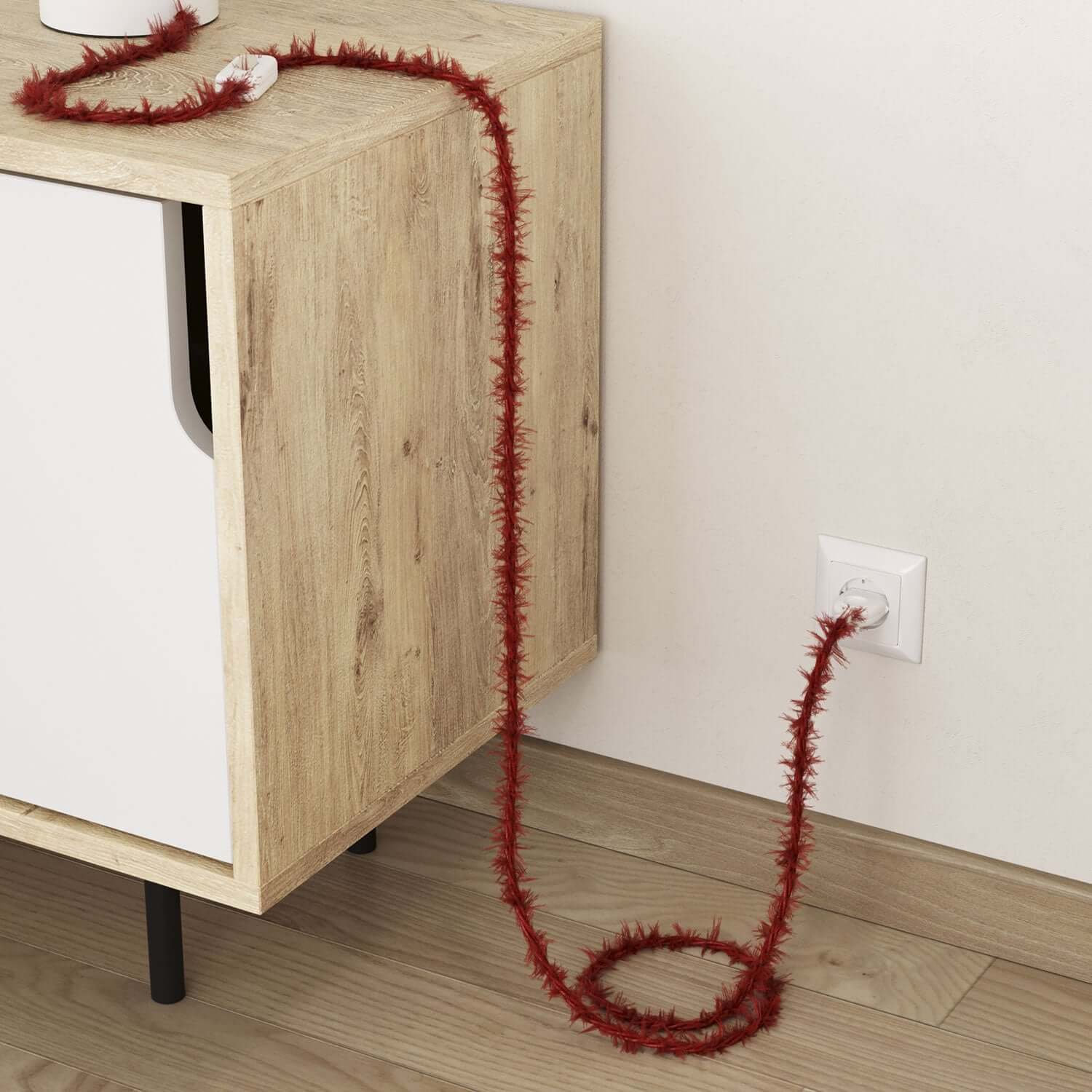 Cavo elettrico tessile color Rosso Fuoco Marlene - L'Originale Creative Cables, per le tue lampade di design - TP09