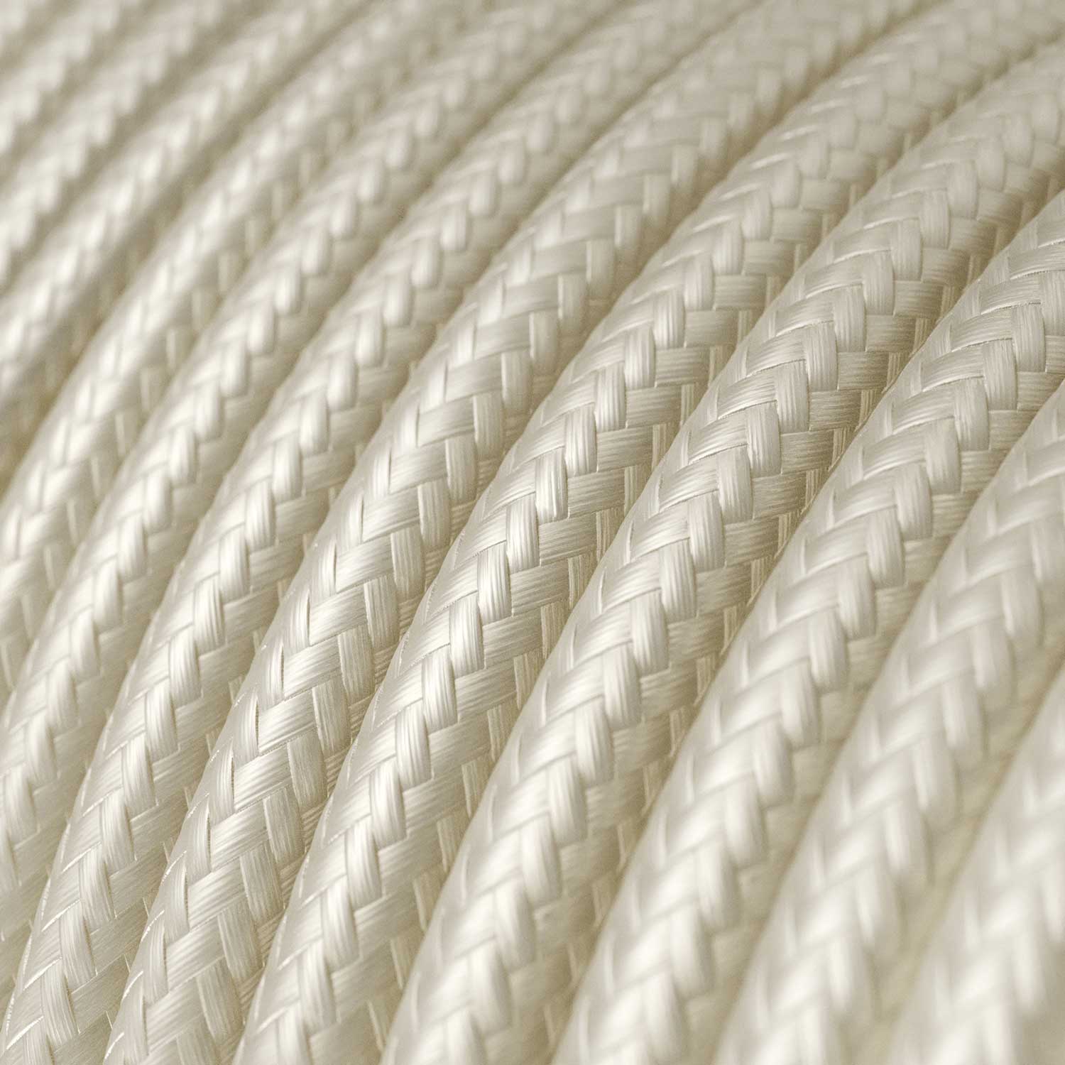Cavo tessile colorato Bianco Perla lucido - L'Originale Creative Cables, per lampade raffinate - RM00