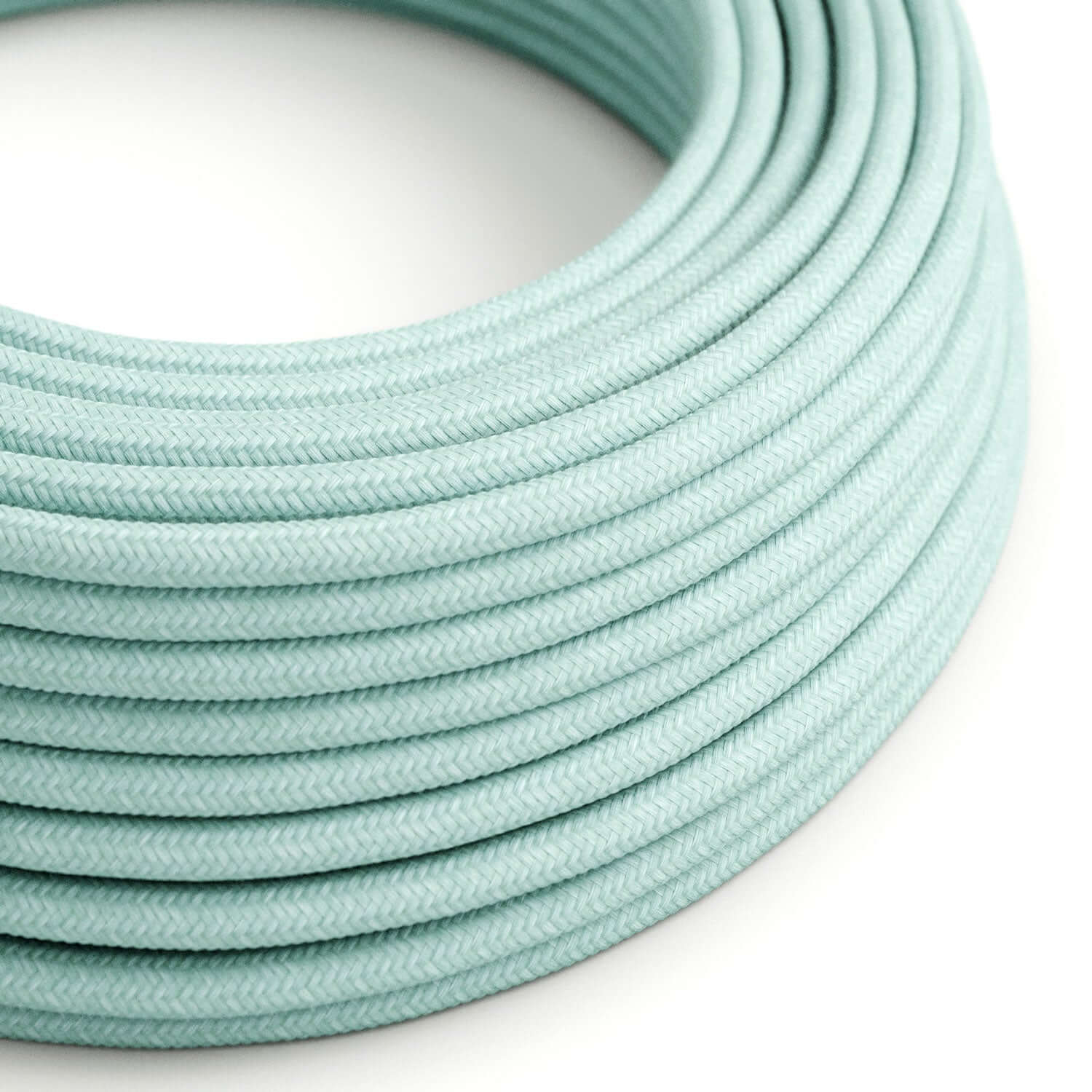 Cavo tessile in cotone color Verde Celadon - L'Originale Creative Cables, per lampade esclusive - RC18