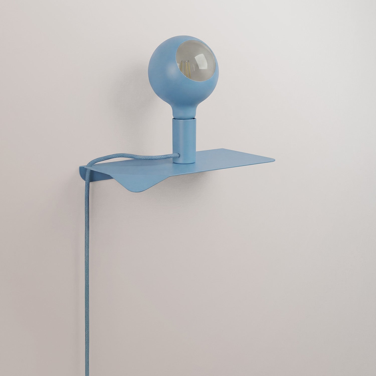 Combo Camo - Lampada con mensola e spina UK - Blu